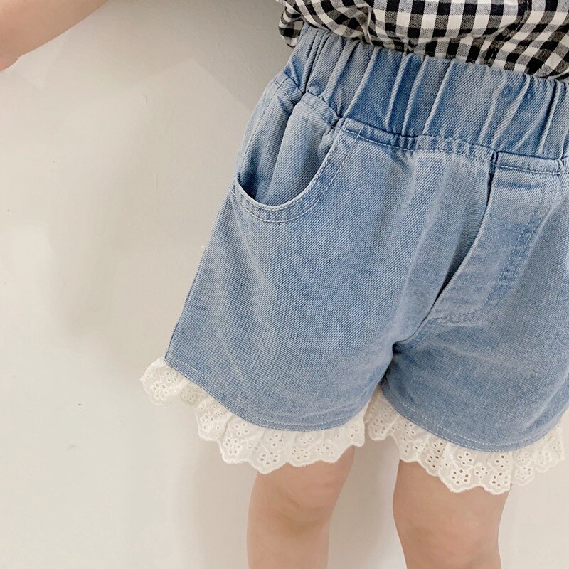 Baby Girls Embroidered Plaid Shirt Sweet Toddler Blouse Infant Summer Short Sleeve Children Cotton Shirts Kids Tops Pants