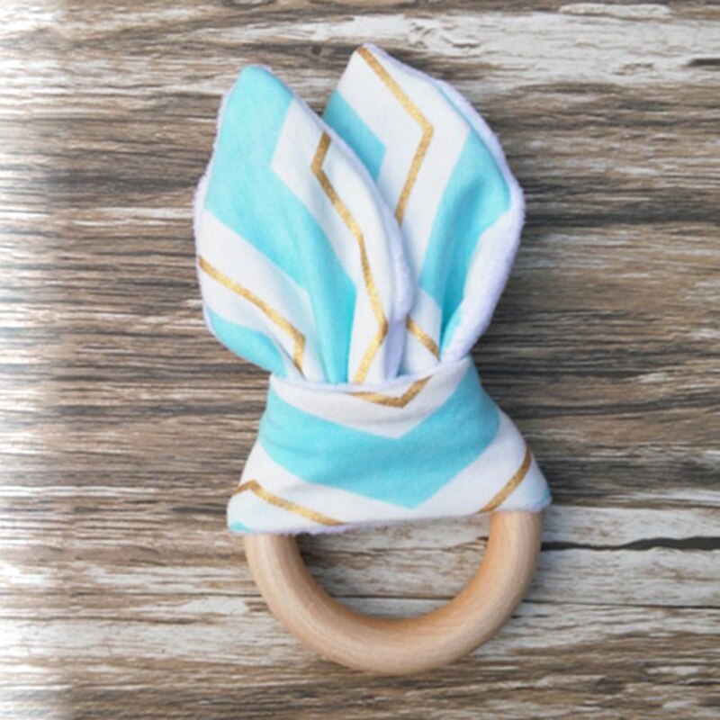 Baby Teether Wooden Ring Baby Molars Dental Exercise Toy Hand Rattle Multiple Styles To Choose Simple Safe Teether