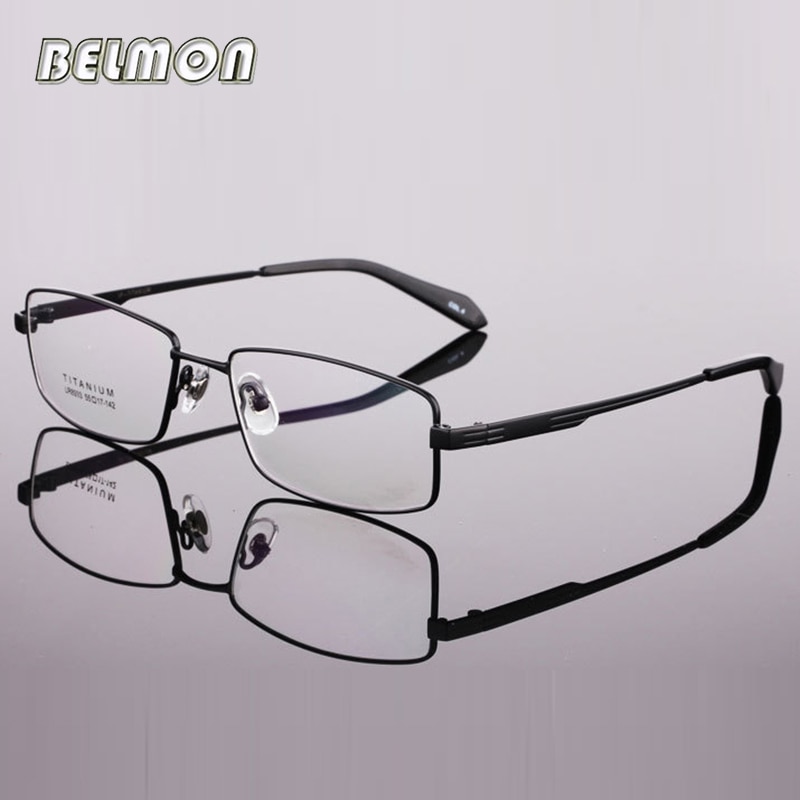 Men Spectacle Frame Eyeglasses Pure Titanium Computer Optical Glasses Clear Lens Frame For Male Prescription Eyewear RS447