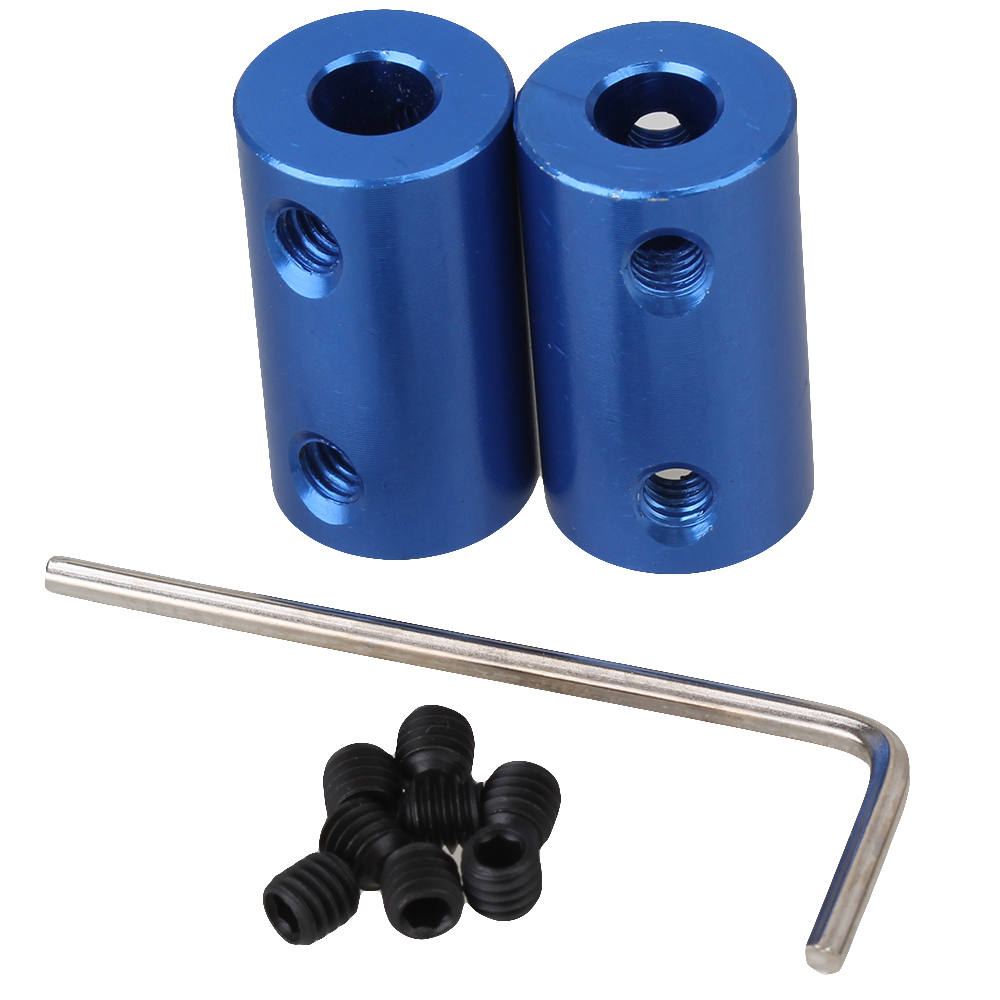 Blauw 6mm Tot 6mm Aluminium Askoppeling Stijve Koppeling Koppeling Motor Connector Met Spanner Pack van 2