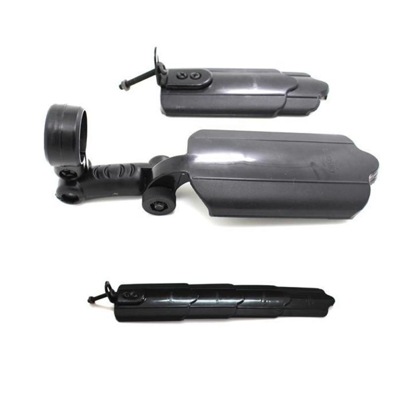 Durable PA plástico bicicleta guardabarros bicicleta de montaña delantero trasero ciclismo guardabarros bicicleta partes resistente a deformaciones retráctil: Default Title