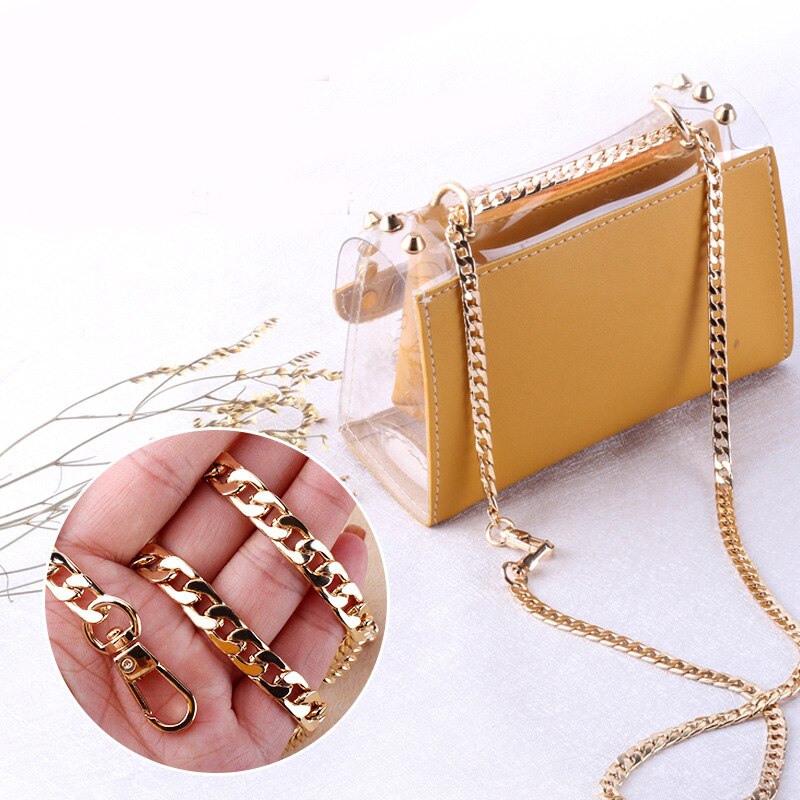 Correa de Metal para bolso de mujer, cadena de acero inoxidable para bolso cruzado, accesorios de hombro desmontables, 100cm
