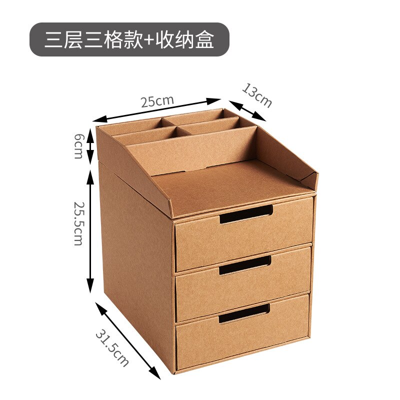 Kraft Papier Schublade Büro Datei Lagerung Kasten Kreative DIY Multifunktionale vielfältig Kosmetische Schmuck Heimat-Sekretariat Schreibtisch Tisch Veranstalter: 4