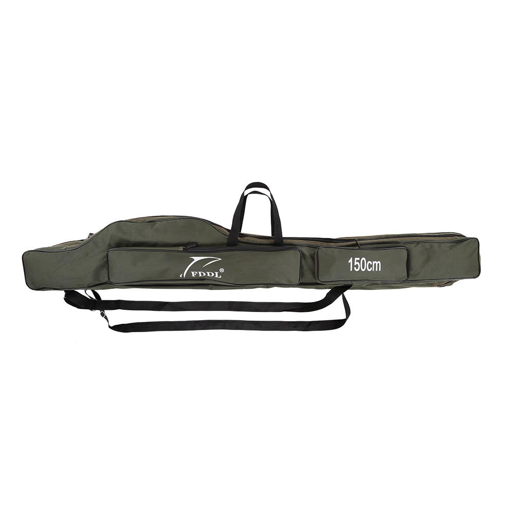 100/130/150cm Portable Folding Fishing Rod Carrier Canvas Fishing Pole Tool Storage Bag Case Fishing Gear Tackle Fishing Rod Bag