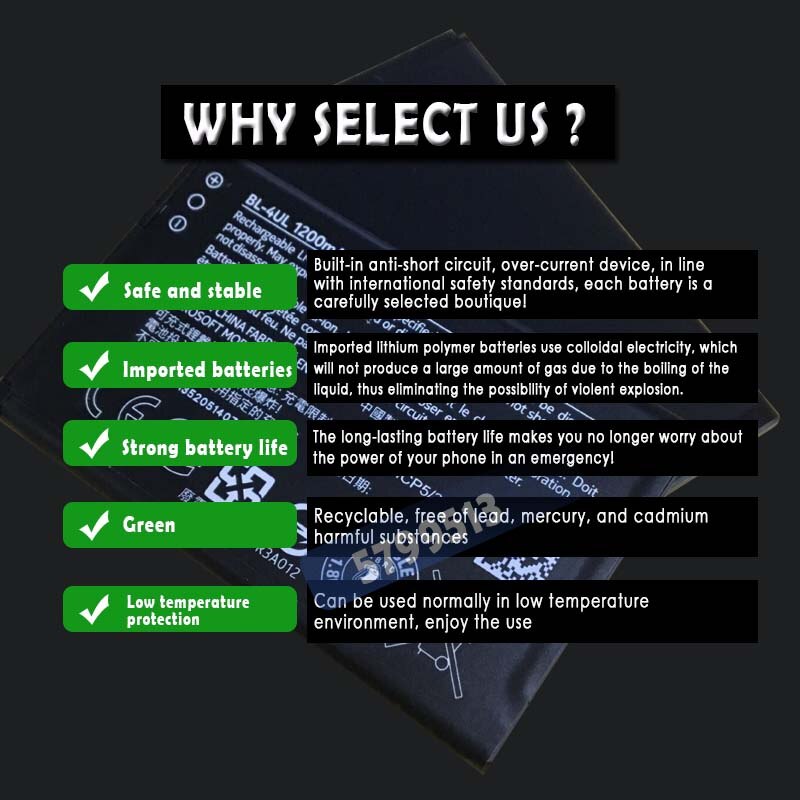 1PC 3.7V 1200mAh BL-4UL BL4UL bateria litowa robić Nokia Asha 225 Asha225 Lumia 225 330 RM-1172 RM-1011 RM-1126 baterii robić telefonów