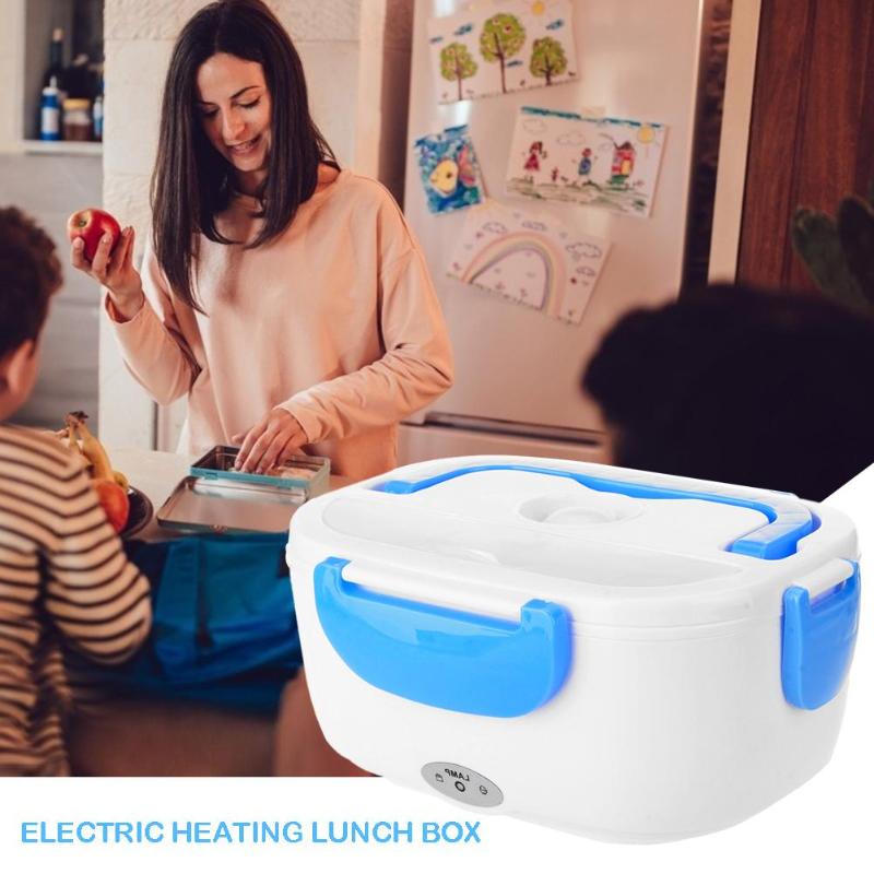 2 in 1 Draagbare Roestvrijstalen Voering ABS Shell Elektrische Verwarming Lunchbox Voedsel Heater Container Keuken Servies