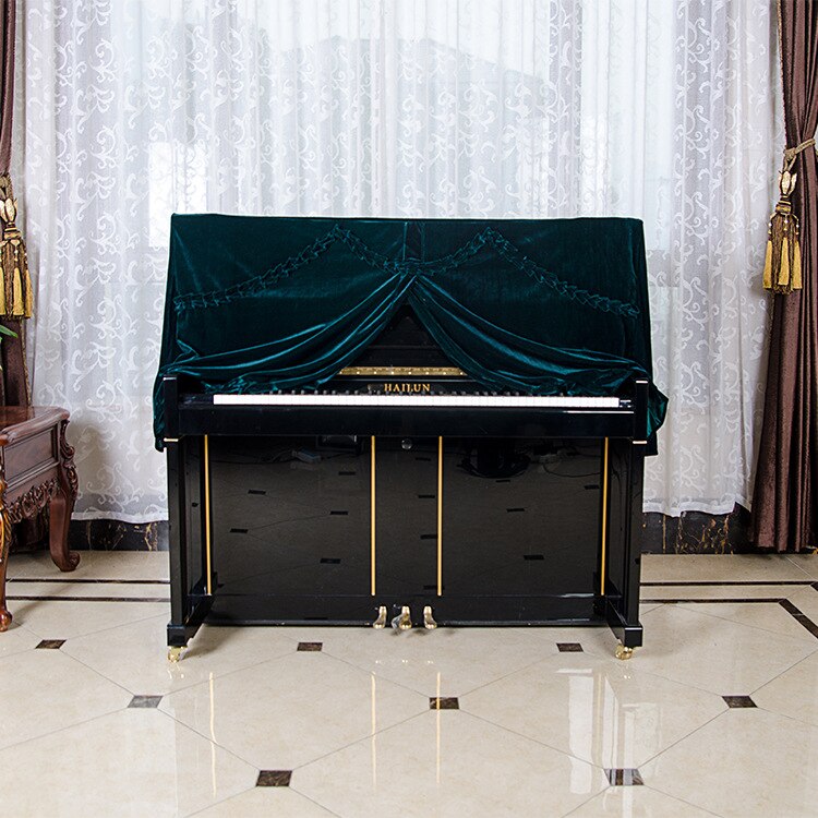 1PC Piano Cover Half Mask Classical Upright Velvet Piano Dust Cover Without Stool Cover Piano Cover Arrivals Pleuche KQ 009