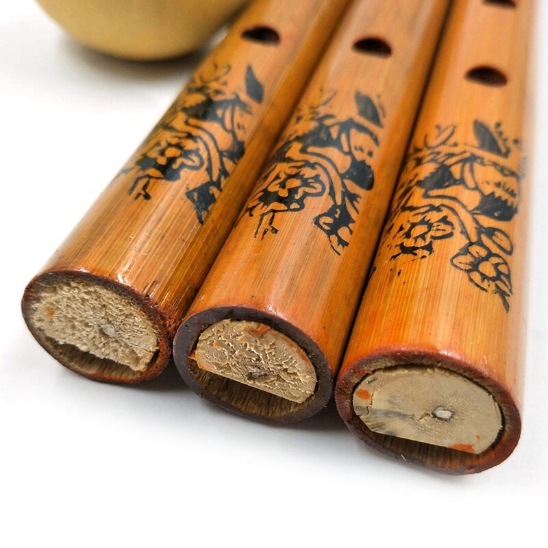 1PC Chinese Traditional 6 Holes Bamboo Flute Vertical Flute Clarinet Student Musical Instrument Wooden Color