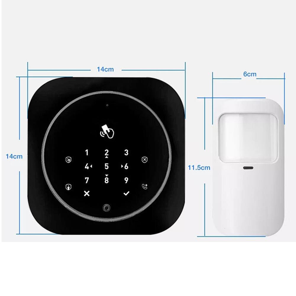 Wireless Infrared Security Motion Detector Auto Dial APP Control Burglar Alarm Support 5 Sets of Alarm Telephone Settings: Black