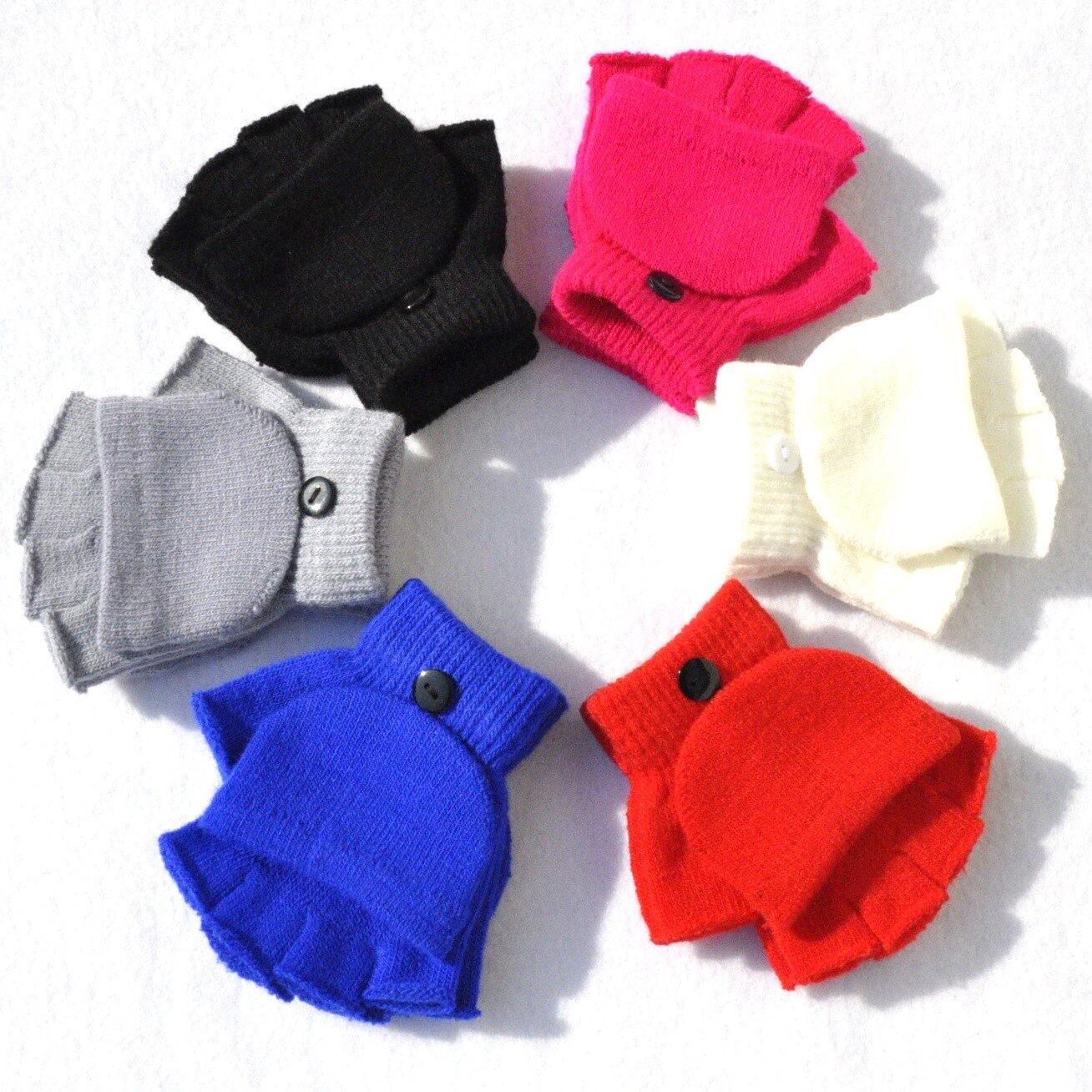 Gants à rabat pour enfants de 4 à 9 ans, mitaines tricotées chaudes d&#39;hiver pour bébés filles et garçons, directe KF196