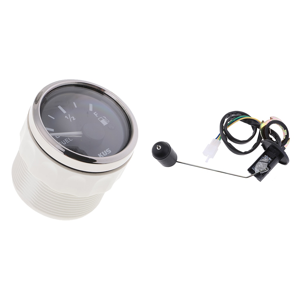 Adjustable Fuel Level Sender Sending Unit + 2inch Black Fuel Level Gauge Meter