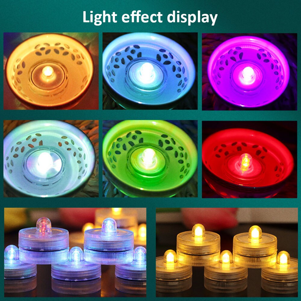 12 Teil/los Wasserdichte LED Teelicht Simulation Kerze Hochzeit Tauch Unterwasser Kerze Lichter Für Weihnachten Hochzeit Party Deko
