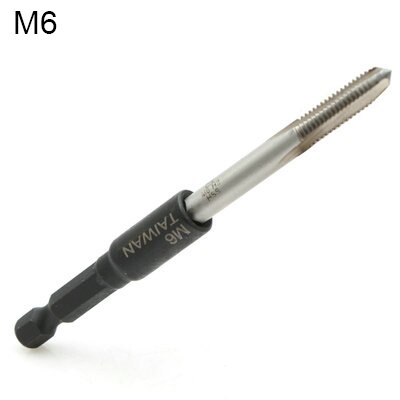 M4-M16 Tap Die Socket Adapter 1/4'' Hex Shank Square Driver Thread Tap Adapter Screw Tapping Chuck for Machine Tap Power Drill: with Tap M6
