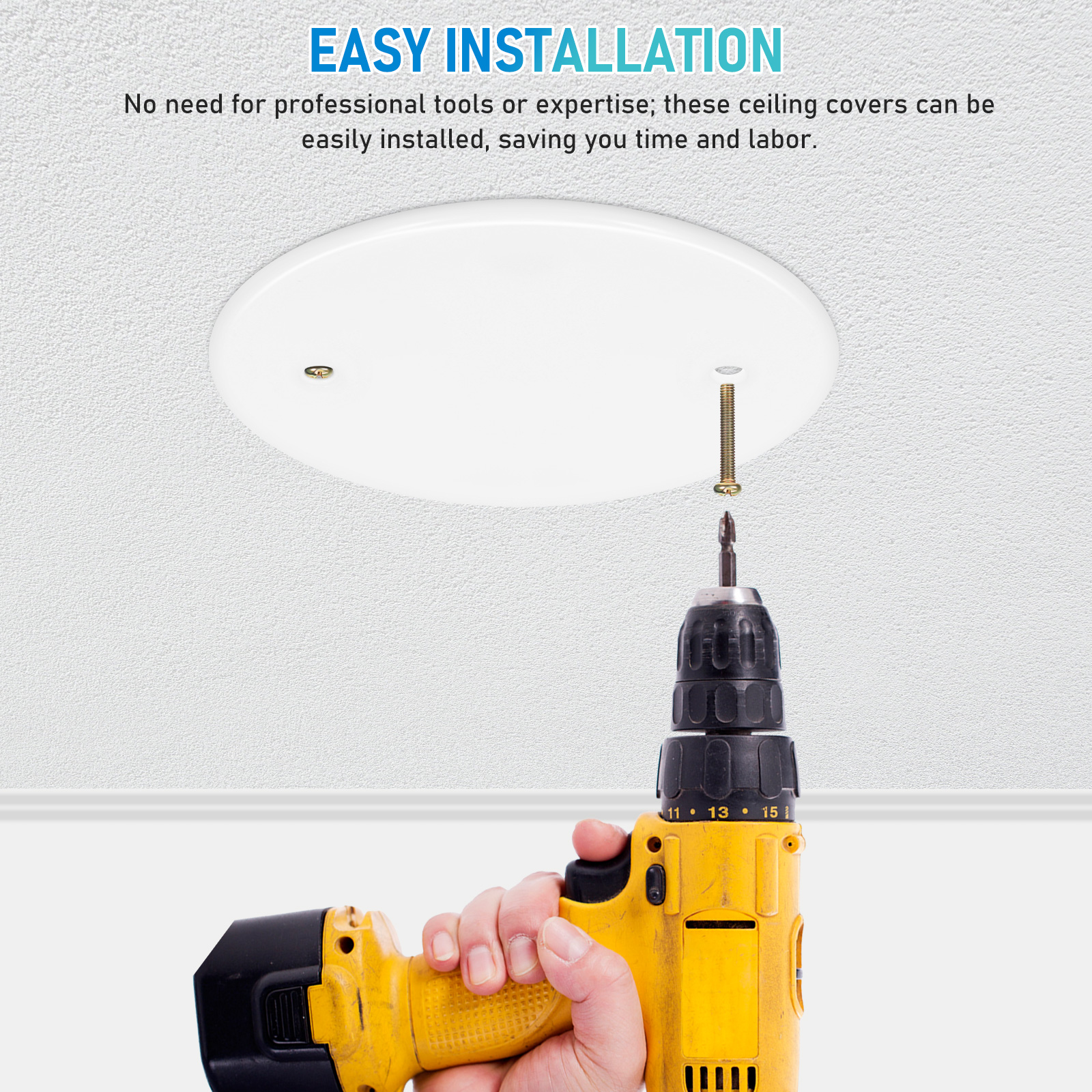 4 Pcs Round Cover Plate Electrical Covers White Ceiling Fixture Blank Holes Wall