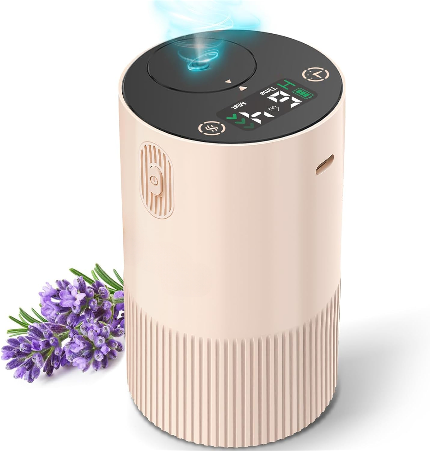 Aromaterapidiffusor för hemmet med batteriindikator, bärbar doftluftsmaskin 1/2/3 och kontinuerlig dimningstimerfunktion