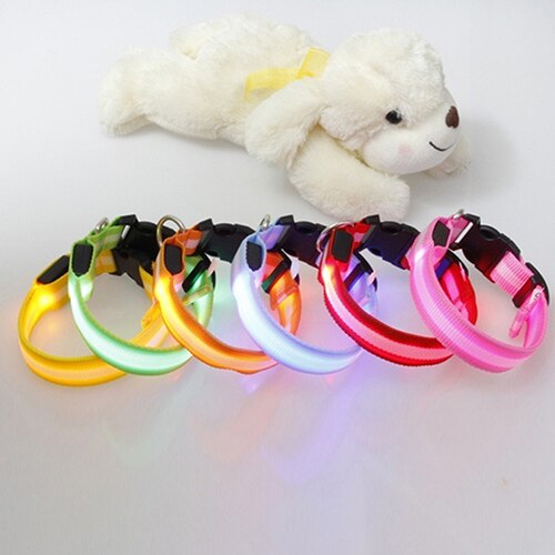 Nylon Led Glow Pet Hond Kraag Hanger Night Veiligheid Knipperende Kat Hond Hals Kraag Leiband Lichtgevende Verstelbare Kraag Voor Hond lopen