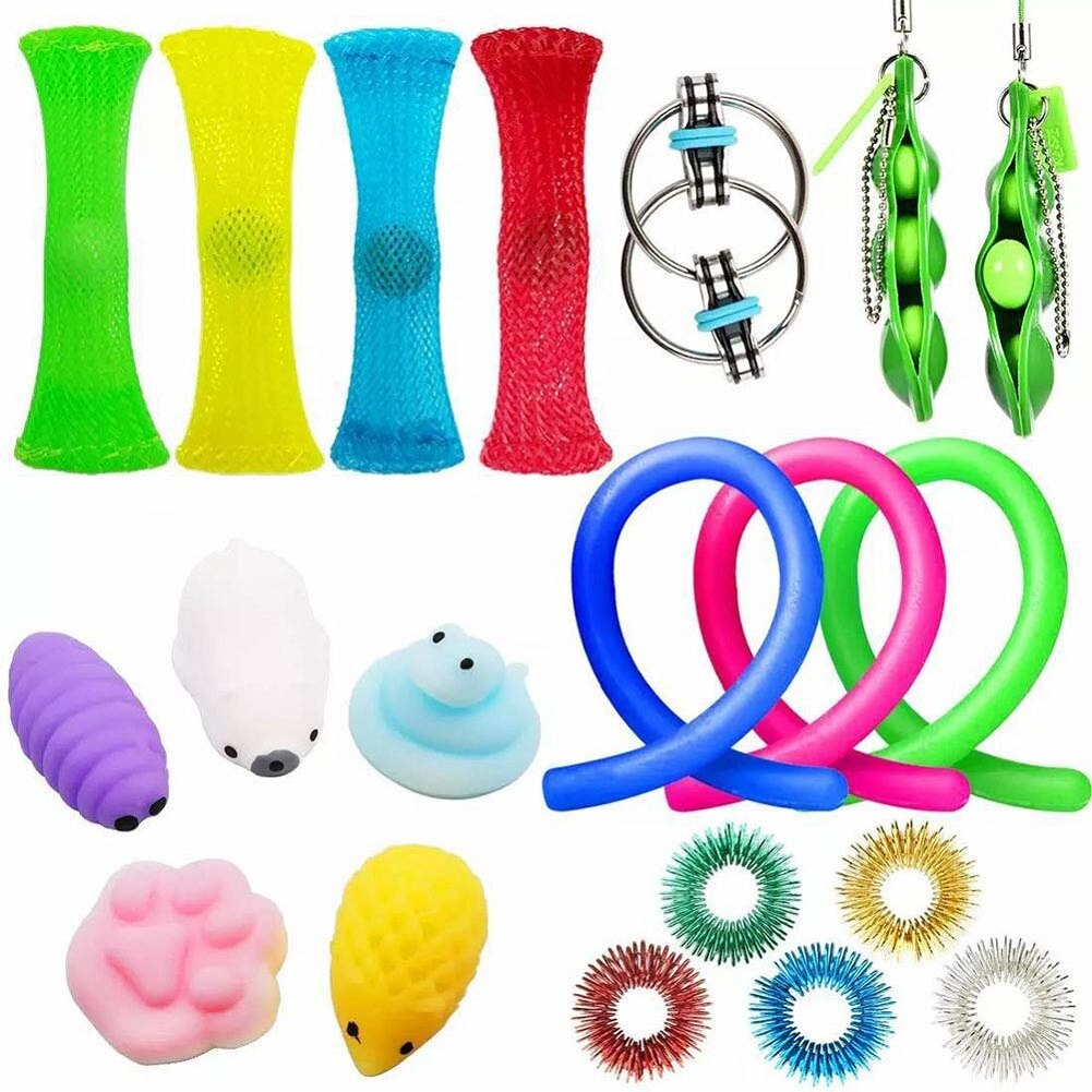 20 stk pakke fidget sensorisk legetøj sæt stress relief legetøj autisme angst relief pop pop boble fidget legetøj til barn massage cirkel
