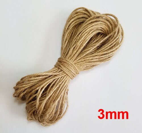 100%  naturligt jute reb 1mm-10mm garn macrame snore til dekoration håndlavet gør-det-selv: 3mm