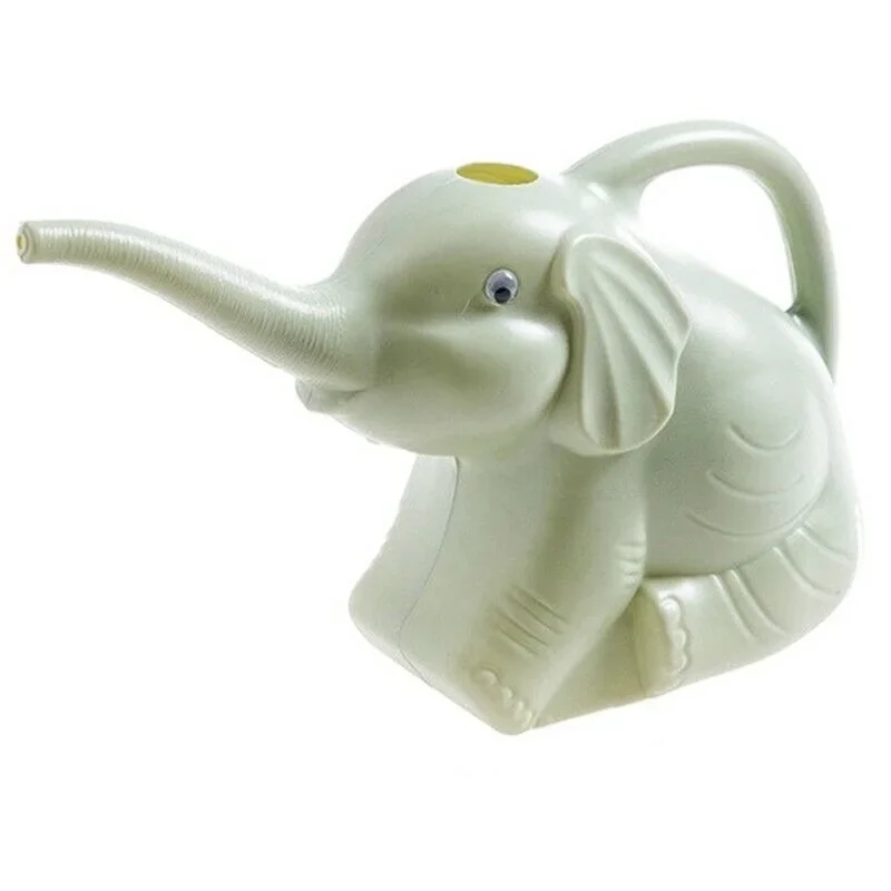 Cute Plastic Elephant Shape Watering Pot Can Plant Outdoor Irrigation Home Accessories Gardening Tools Equipment Garden Supplies: WHITE