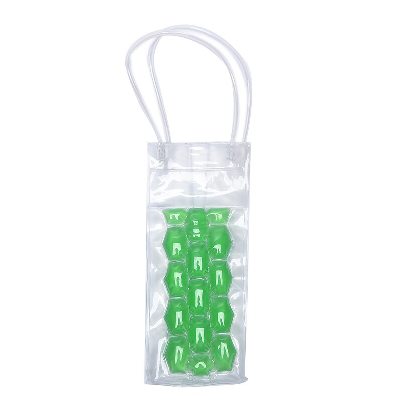 Bouteille de vin congélateur sac refroidissement refroidisseur sac de glace bière refroidissement Gel support transporteur Portable liqueur glace-froid outils: Green