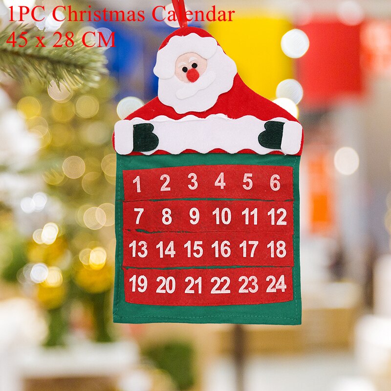 Luanqi julkalender jultomten julhängande dekorationer vägghängande dekor härlig billig kalender gott år: A