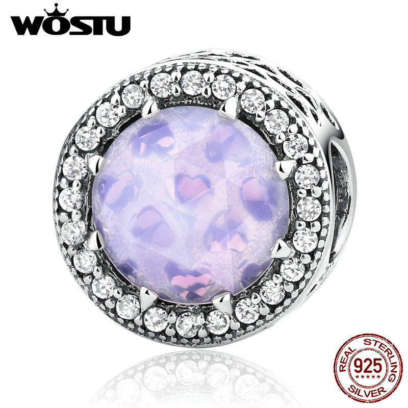 100% Reale Dell'argento Sterlina 925 10 Colori di Cristallo Radiante Cuori di Fascino Misura Originale WST Braccialetto di Fascino Autentico Regalo Dei Monili