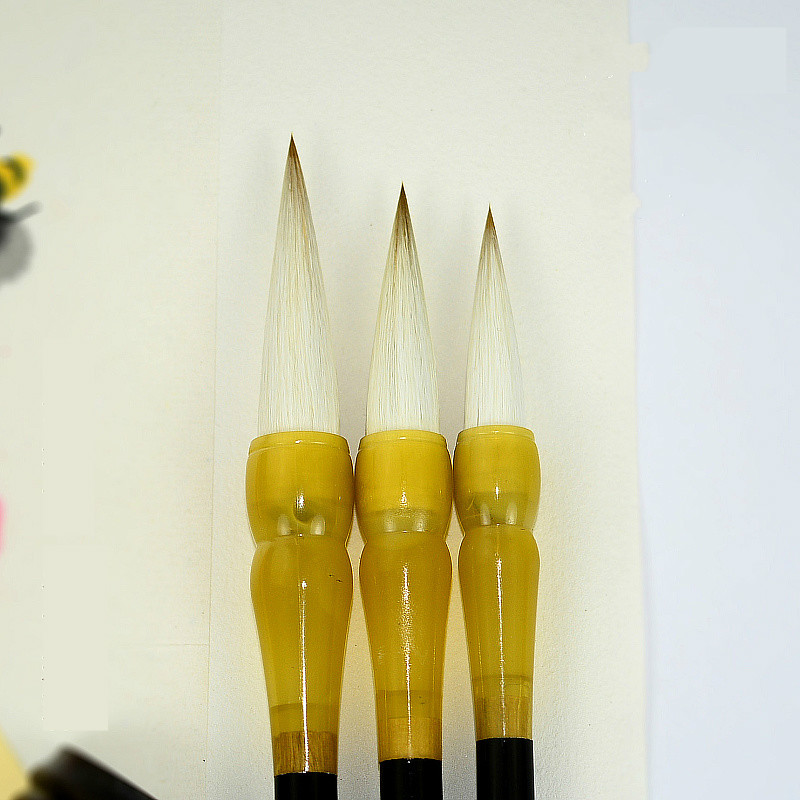 3pcs Calligraphy Woolen Weasel Hair Writing Brushes Tinta China Calligraphy Drawing Freehand Painting Brushes Brush Pen