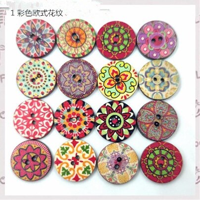 50 Stuks Houten Knop Kralen Kids Diy Scrapbooking Tekening Craft Kunstwerk Decoratie Gemengde Kleur: new 1