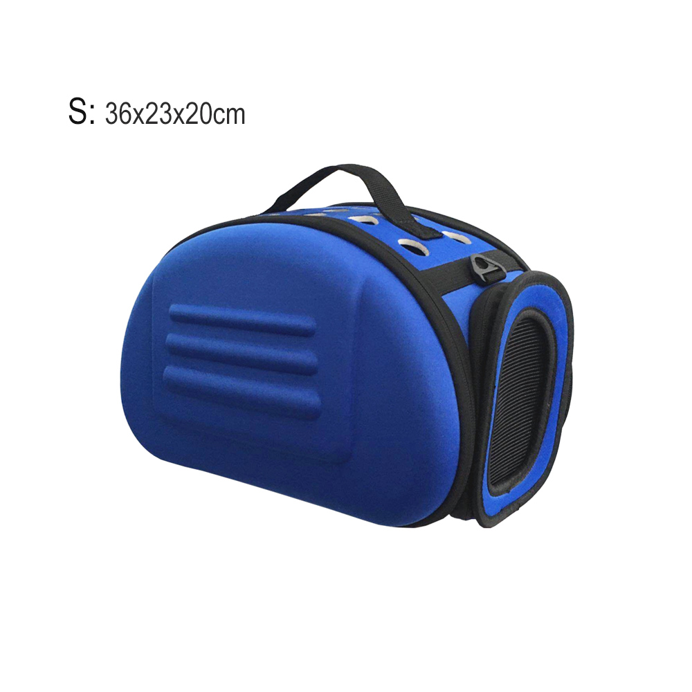 Torba transportowa dla psa i kota w jednolitym kolorze, składana, torba podróżna eva, przenośna torba na ramię dla małych psów i szczeniąt, robić noszenia na zewnątrz, mała: S-niebieski
