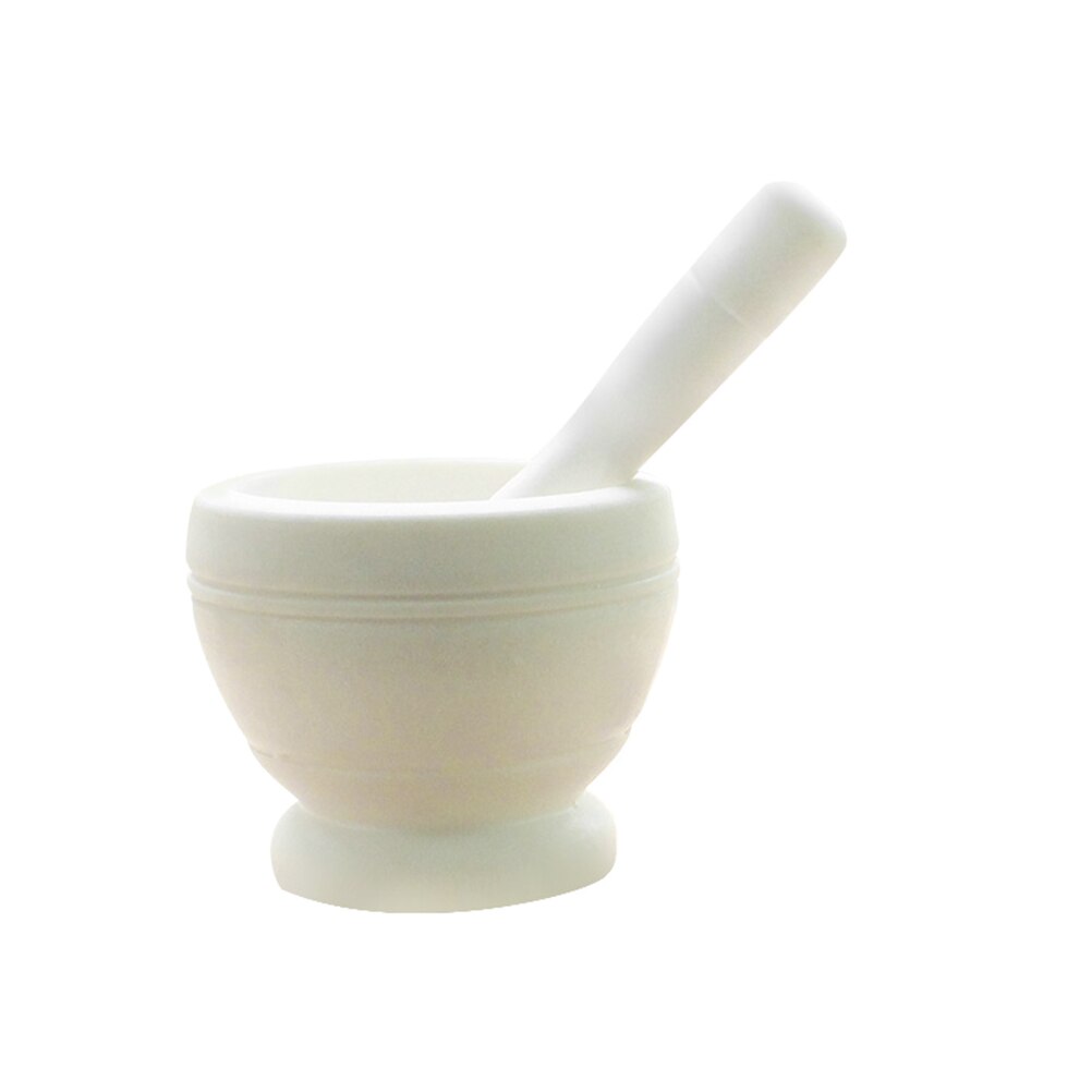 Garlic Masher Garlic Jar Garlic Bowl Mashing Medicine Jar Household Multifunctional Wood Mortar & Pestle Kitchen Gadget: White
