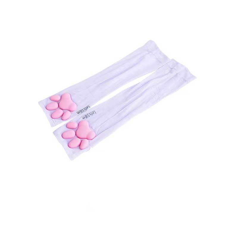 Gants patte de chat 3D en Silicone, mitaines sans doigts pour chaton mignon, gants pour femmes et filles, manches de Cosplay d&#39;halloween, Protection UV contre le soleil: purple