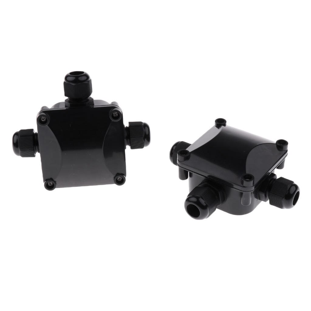 2x 3 Way IP68 Waterproof Electrical Wire Connector Junction Box