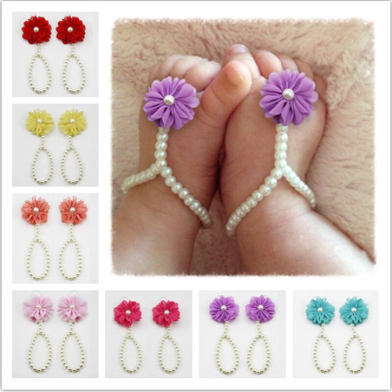 Bracelets de cheville en perles pour bébé fille, Style chaîne de chaussures, pied coloré avec accessoires, bijoux à la