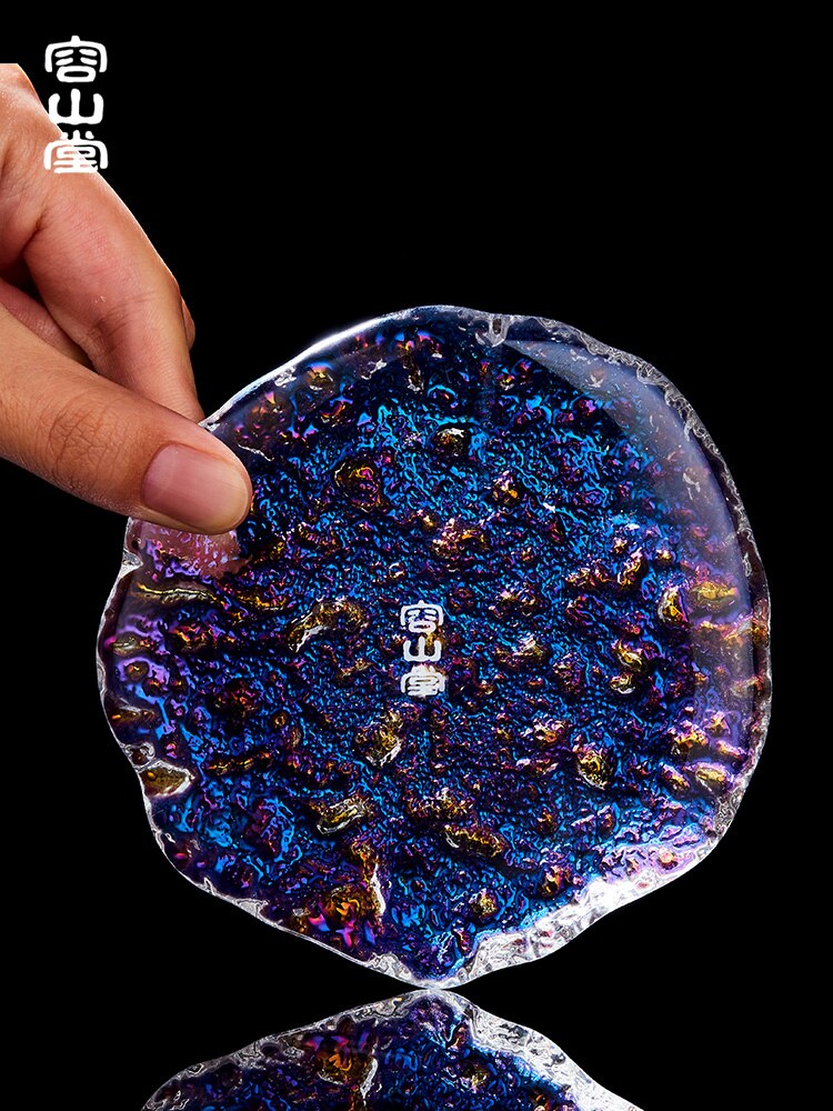 glühen Glas Teetasse matt Tasse Untertasse Haushalts runde Wärme nachweisen matt Kleine sterben Untertasse Kung Fu Tee-einstellen Tee Zeremonie utensilien