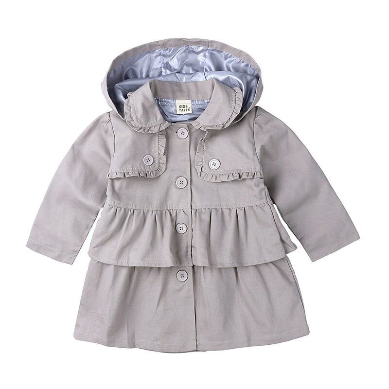 1-5T Nuovo di Autunno della Molla Vestiti Delle Ragazze Giacca A Vento Del Cappotto Del bambino con Cappuccio per Bambini Outwear Capretti Del bambino Della Ragazza Giacca Bambini abbigliamento in Cotone