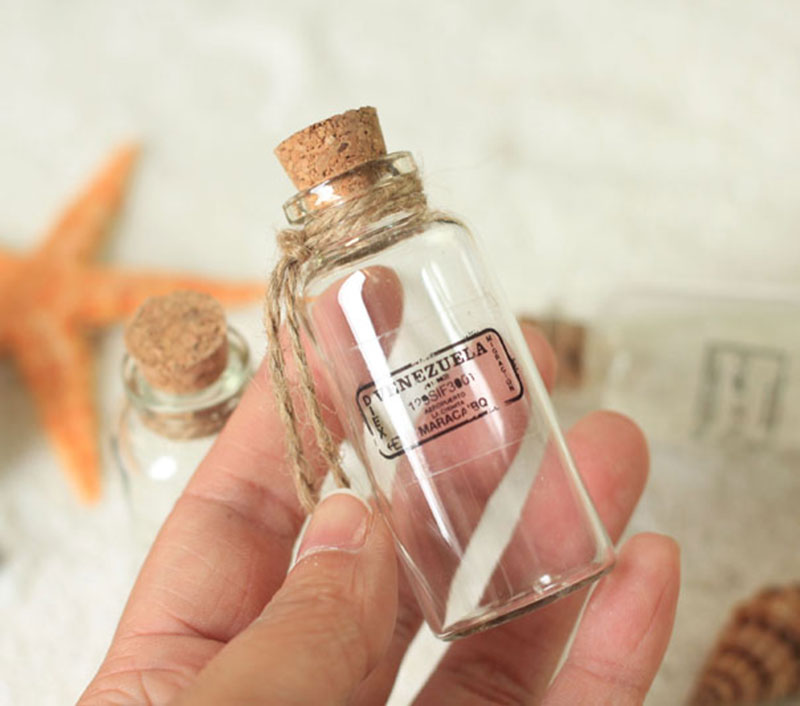 Récipient réutilisable de fiole de stockage en verre clair de bouteille de souhait avec le bouchon de liège accessoires de photographie décor de bricolage de Studio de Photo