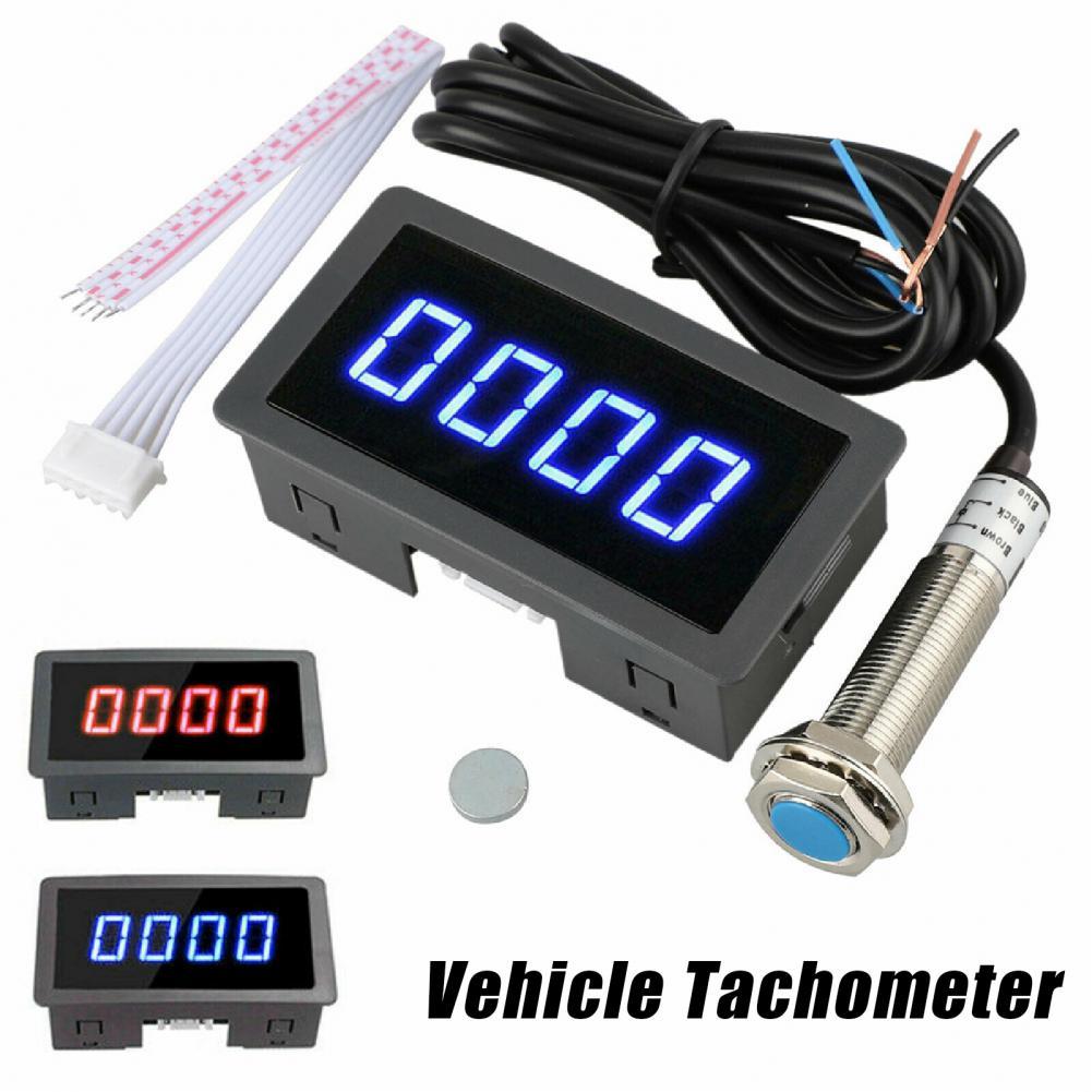 Car Tachometer LCD High Accuracy Lightweight 4 Digital RPM Speed Meter for Automobiles