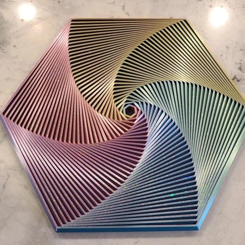 3D-stampato frattale agitarsi esagono 3D Stampato Esagonale Giocattoli Antistress Esagonale Anello Fractale Esagonale spirale Cambia Giocattoli