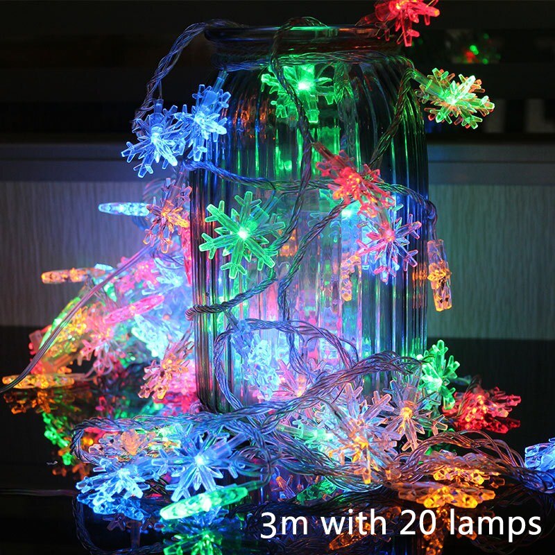 Kinder LED Schneeflocke String LightsToys Batterie Stecker Betrieben Girlande Dekoration Für Weihnachten Baum Neue Jahr Zimmer Geburtstag Tag: Colorful