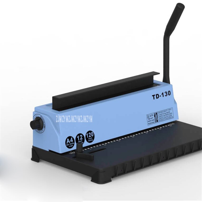 TD-130 Spiral Wire Binding Machine 34 Hole File Menu Tender Document Picture Photo Album Manual Punch Hole Bind Machine