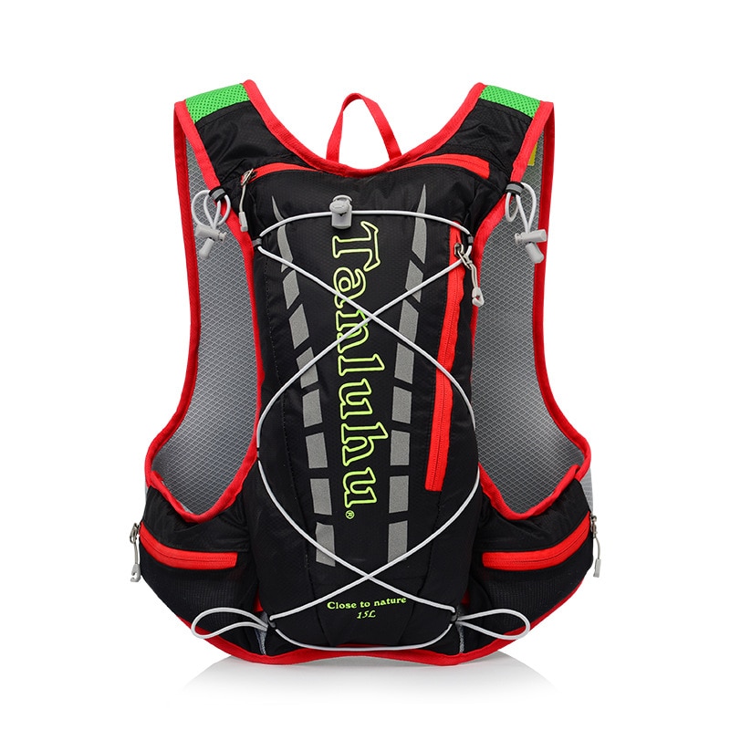 Cross Border Off-road Run Backpack Men And Women Ultra-Light Marathon Water Bag Vest Outdoor Sports Running 10L: Black