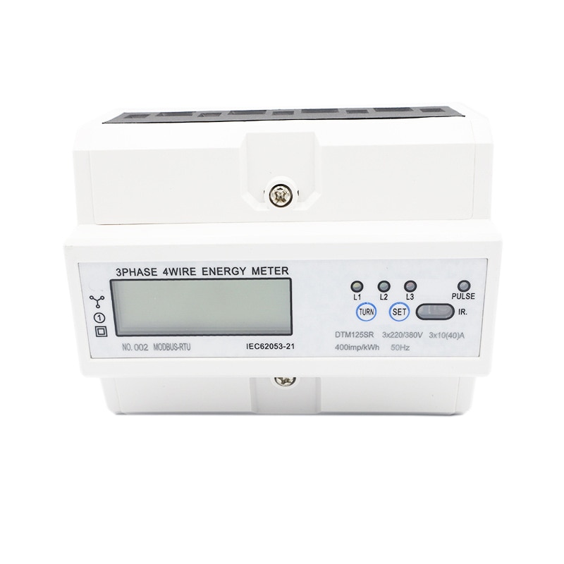 Compteur d'énergie de wattmètre de Rail Din Watt mètre triphasé à quatre fils RS485 MODBUS protocole multifonctionnel 3xAC22 0/380V 10-40A