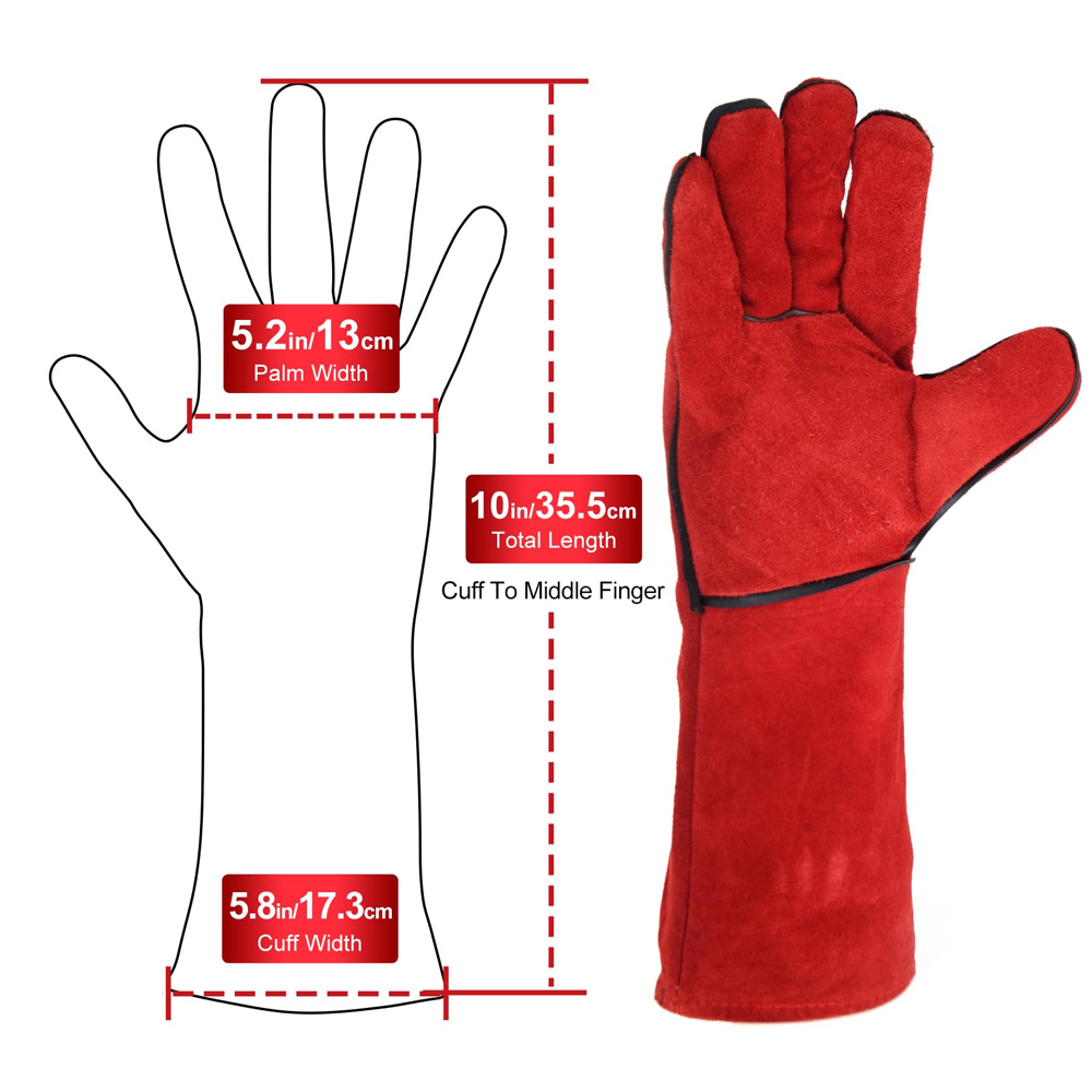 Schweißhandschuhe Lederarbeit Feuer-/hitzebeständige Schweißhandschuhe Holz Holzbrenner Sicherheitshandschuhe für Mig Tig Stick Forge BBQ Grill