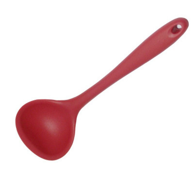 Cuchara de silicona antiadherente para sopa, utensilios de cocina resistentes a altas temperaturas, para arroz, antiquemaduras: wine red