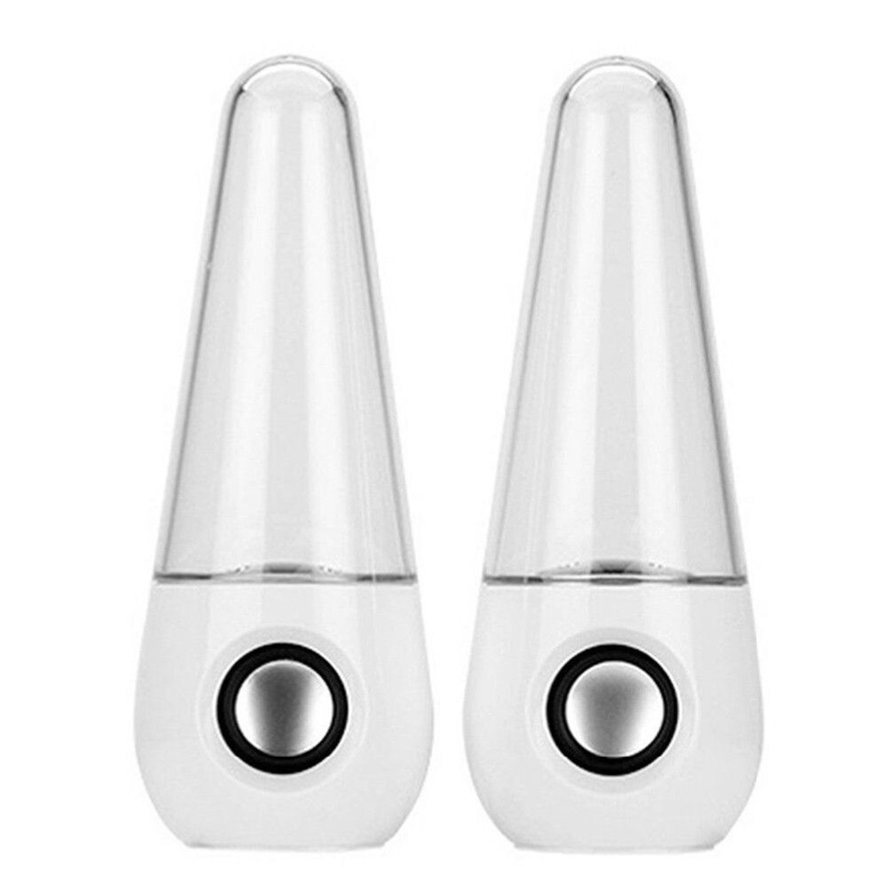 Laiyiqi 1 paar Led Light Dancing Water Speakers bullet Fontein waternevel HiFi stereo woofer Muziek PC alto falante caixa som: White