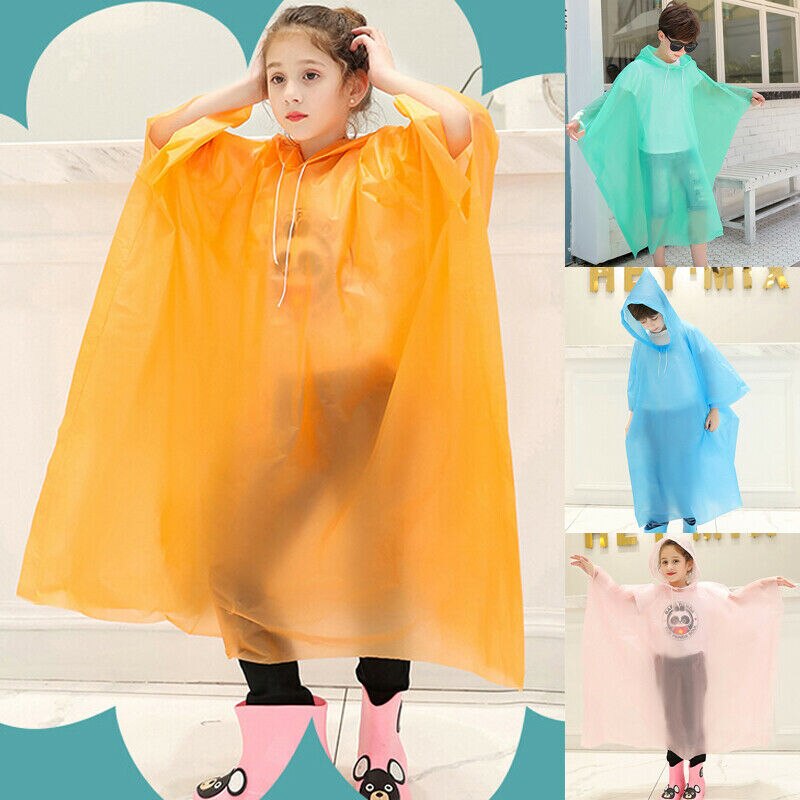 Eva Transparante Mode Frosted Kind Regenjas Meisje En Jongen Regenkleding Outdoor Wandelen Reizen Regen Jas Voor Kinderen