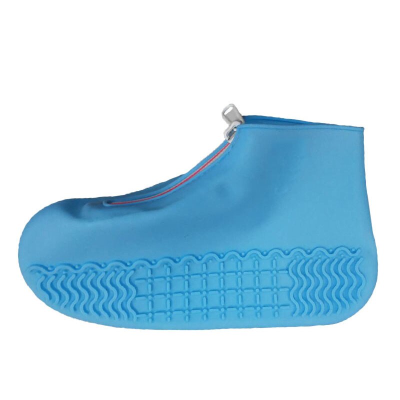 Silica Gel Cycling Waterproof Shoes Covers Unisex Reusable Children Walking Rain Cover Shoes Accessories: Blue / S