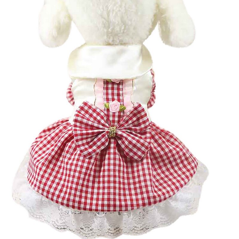 (XS-XXL) Dog Clothes for Small Dogs Dress Princess Dress Summer Puppy Small Dog Lace Princess Chihuahua Dog Mascotas Roupa^7: red / XL