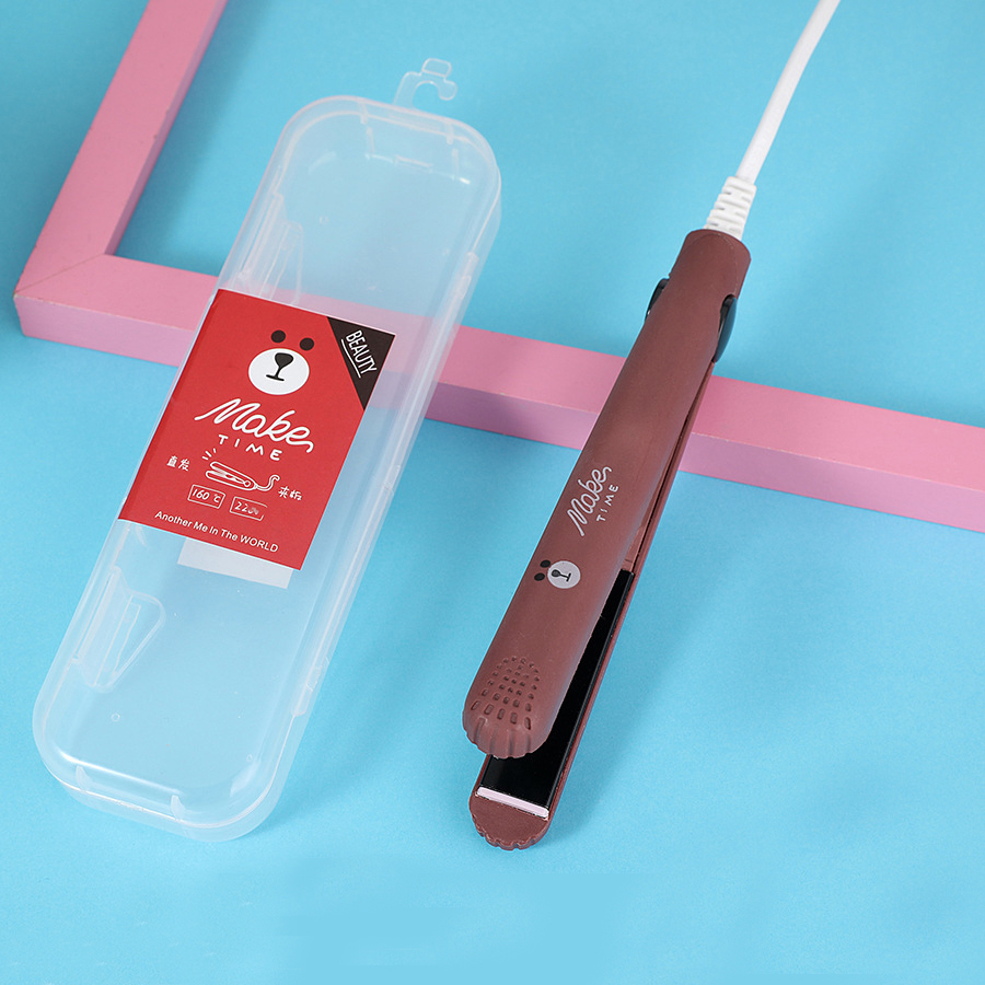 Mini Haarglätter Für Mädchen Haar Eisen Richt Bügeleisen Haar Curler Tragbare Keramik Flache Eisen Haarglätter Für Haar: Blau / EU