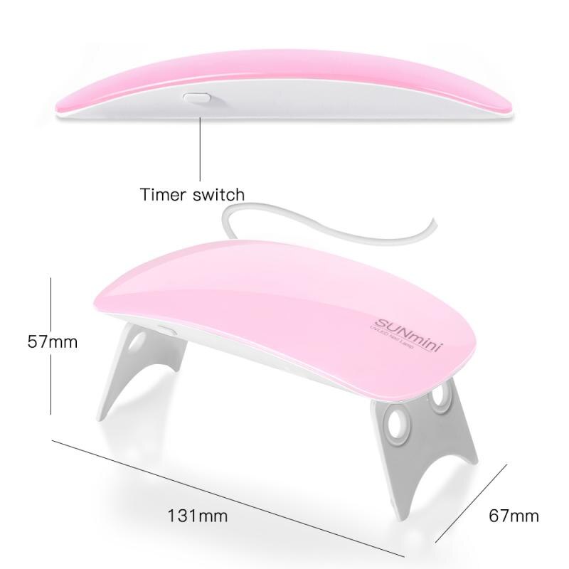 6W Uv Led Lamp Voor Nagels Droger Uv Lamp Voor Manicure Gel Nail Lamp Drogen Lamp Voor Gel Vernis nagel Droger Nail Art Lamp